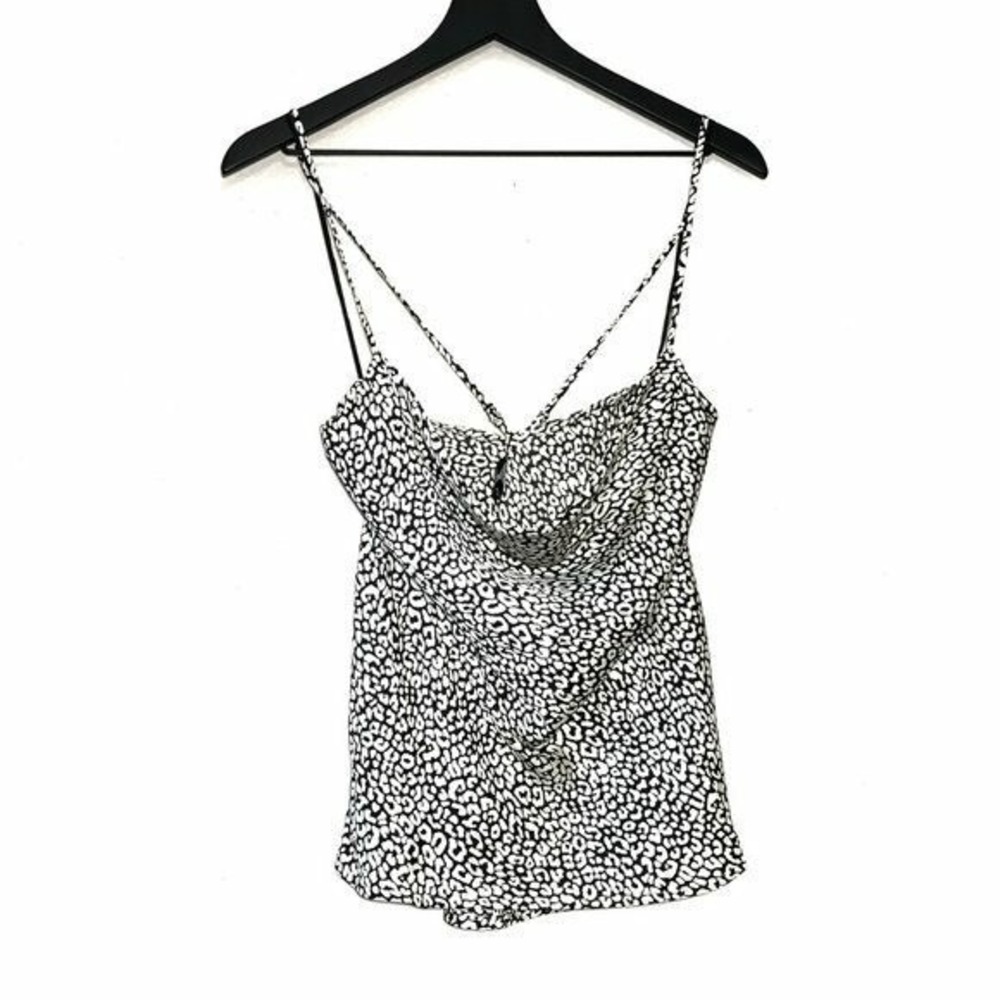 Bardot Cami Top Women Leopard Print Cowl Neck Edgy Whimsical Bold Street